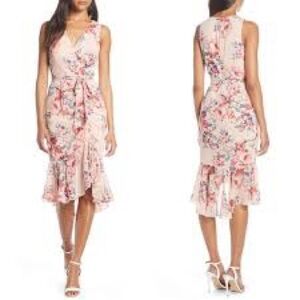 Eliza J Pink and Purple Floral Dress
